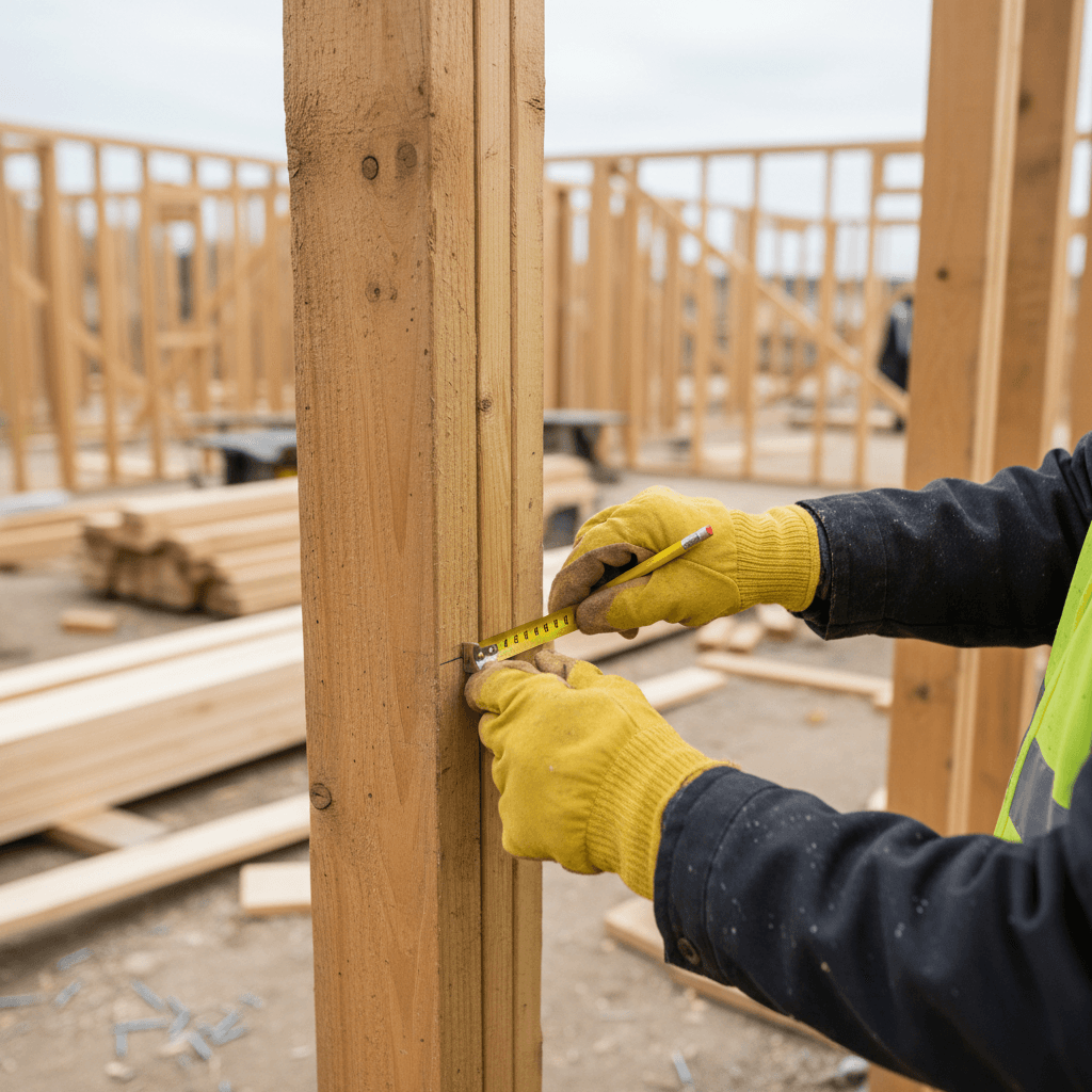 Contractor reviewing materials on-site